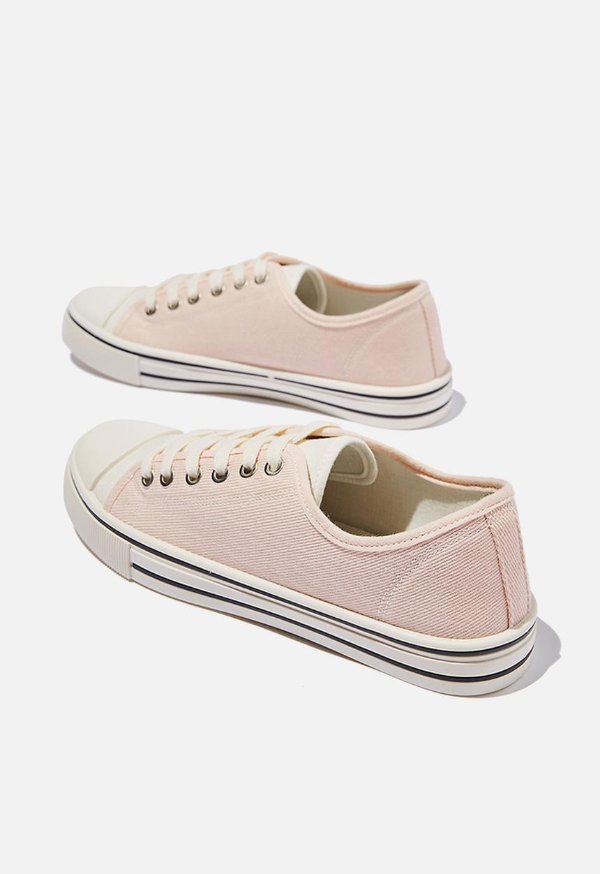 Cotton On - Harlow lace up plimsoll - blush