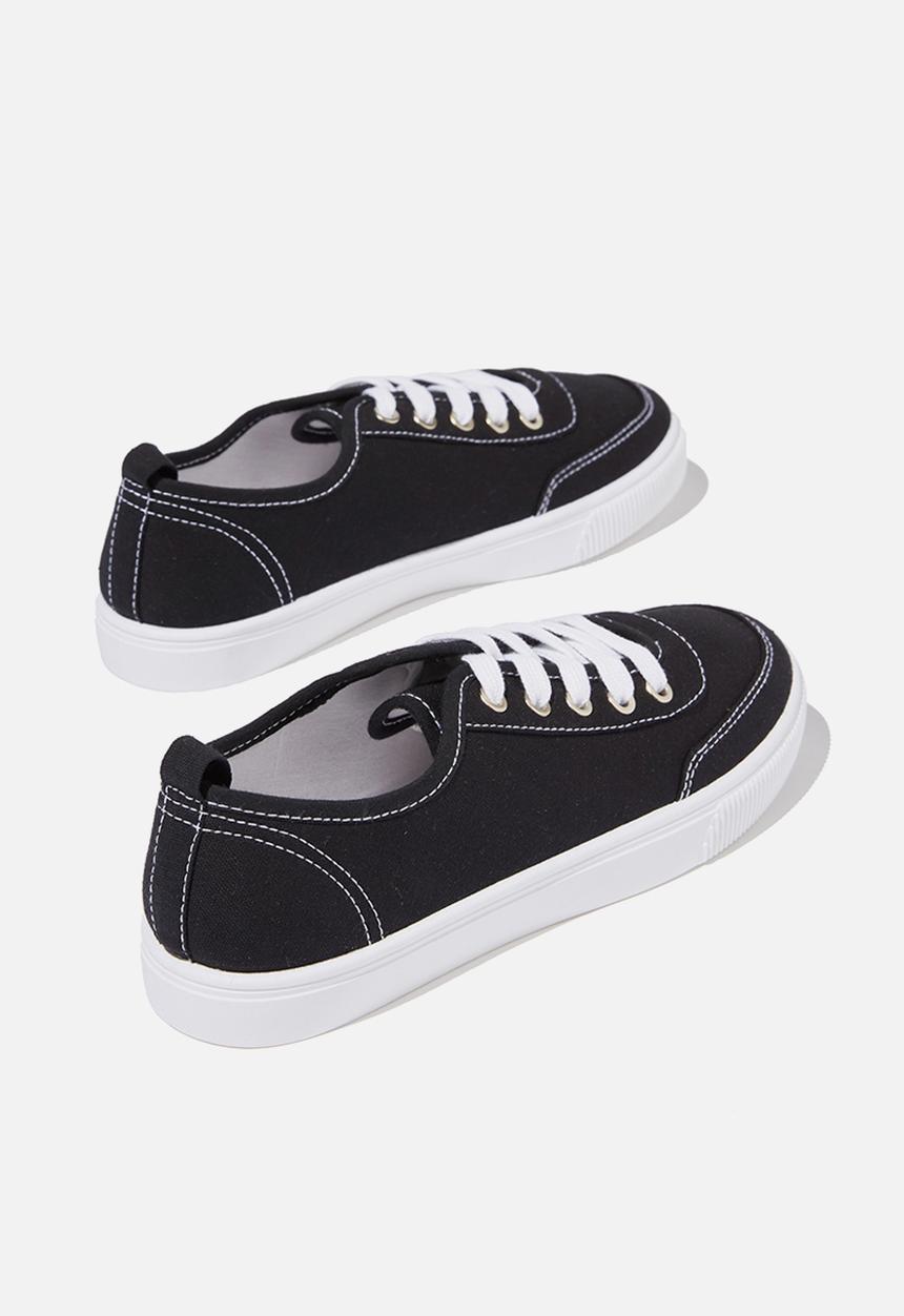 Cotton On - Cara lace up sneaker - black
