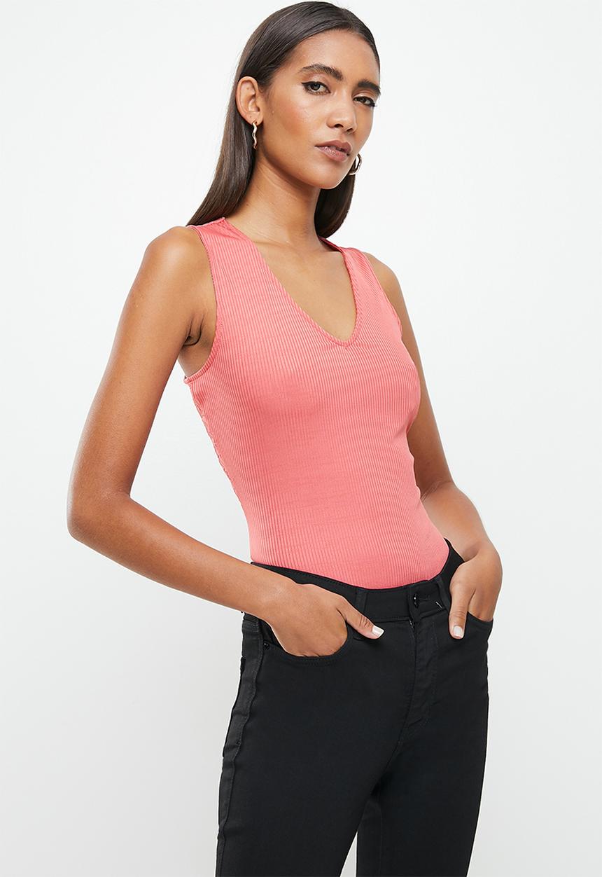 GUESS - Sleeveless Katrina lace up bodysuit - pink