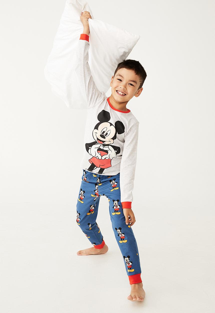 Cotton On - Orlando long sleeve pyjama set licensed - lcn dis petty blue mickey love