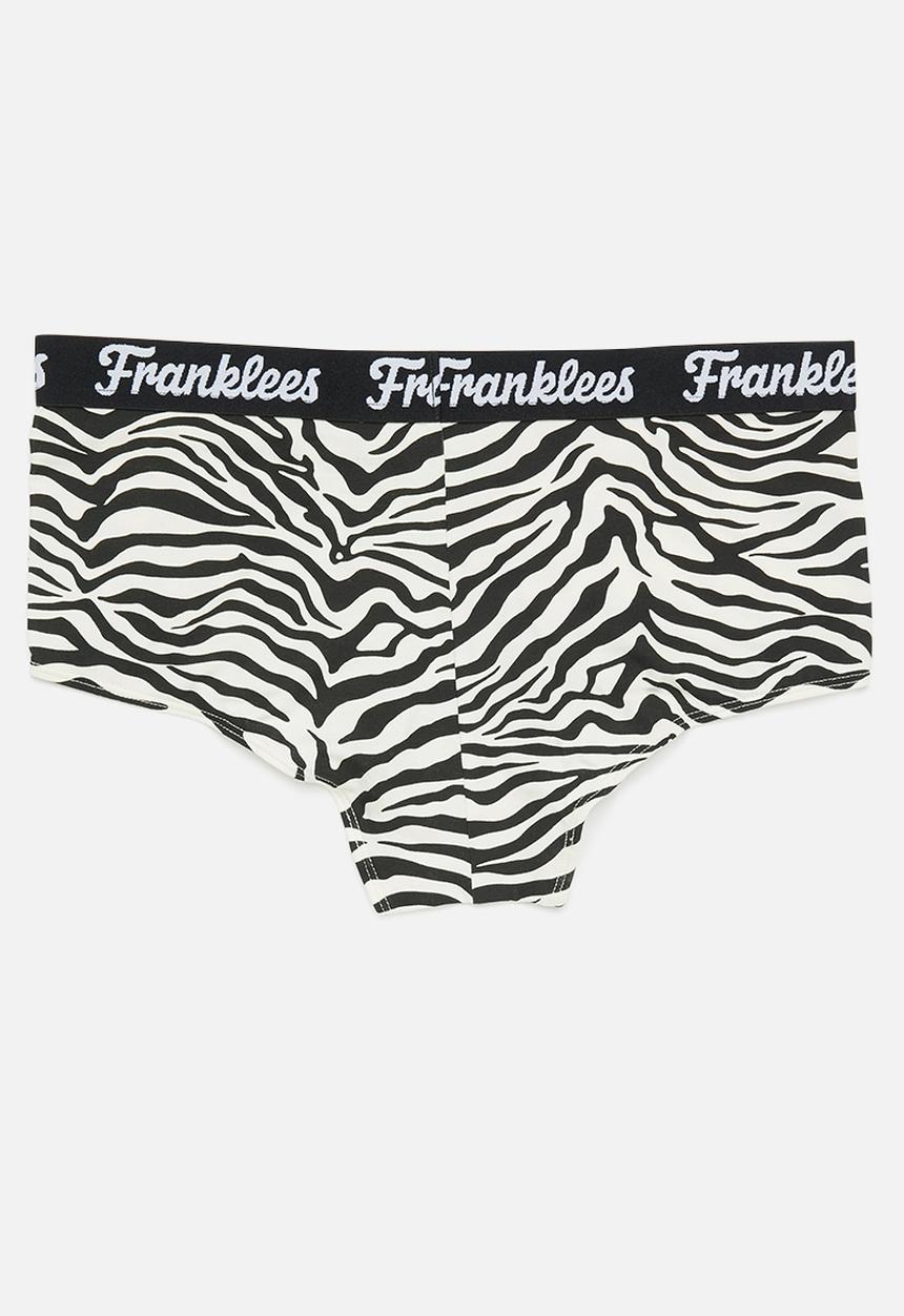 Franklees - Way outta line high waisted hipster - black & white 
