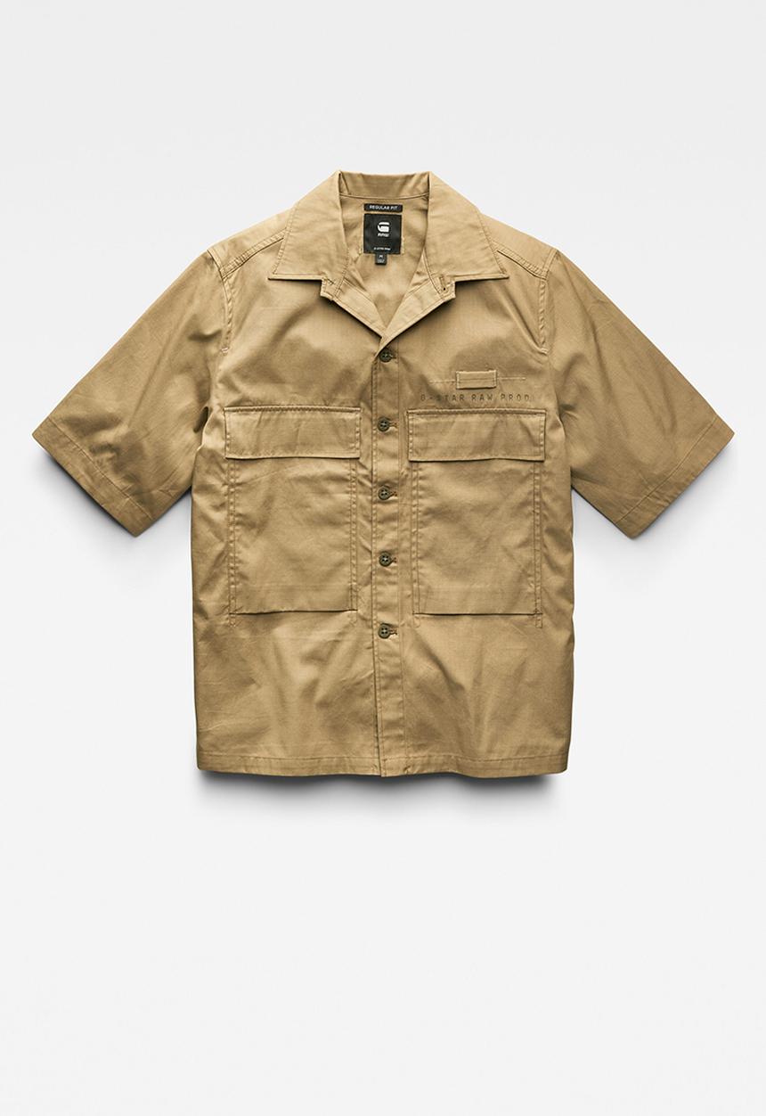 G-STAR - Pocketony service reg shirt short sleeve - fennel seed
