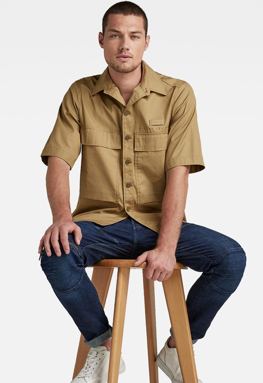 G-STAR - Pocketony service reg shirt short sleeve - fennel seed