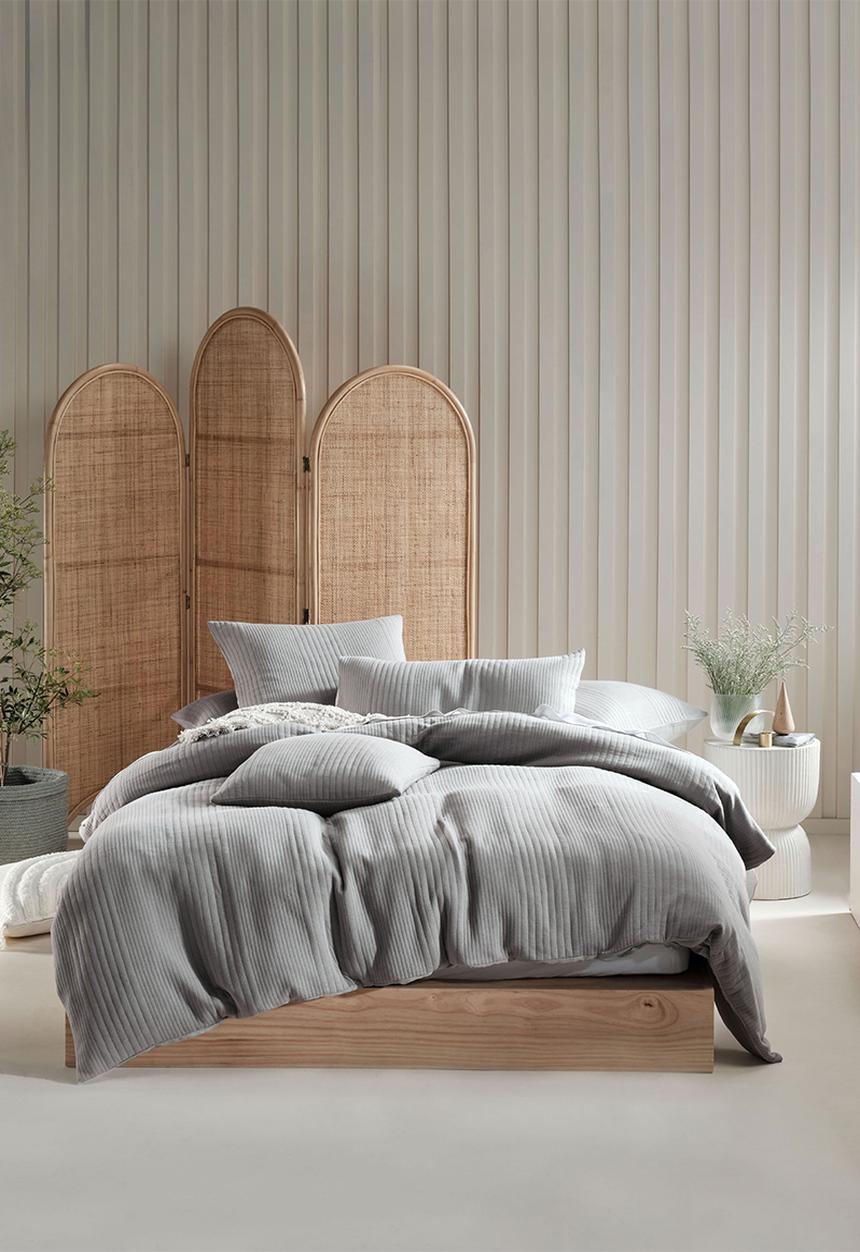 Linen House - Osmond duvet cover - smoke