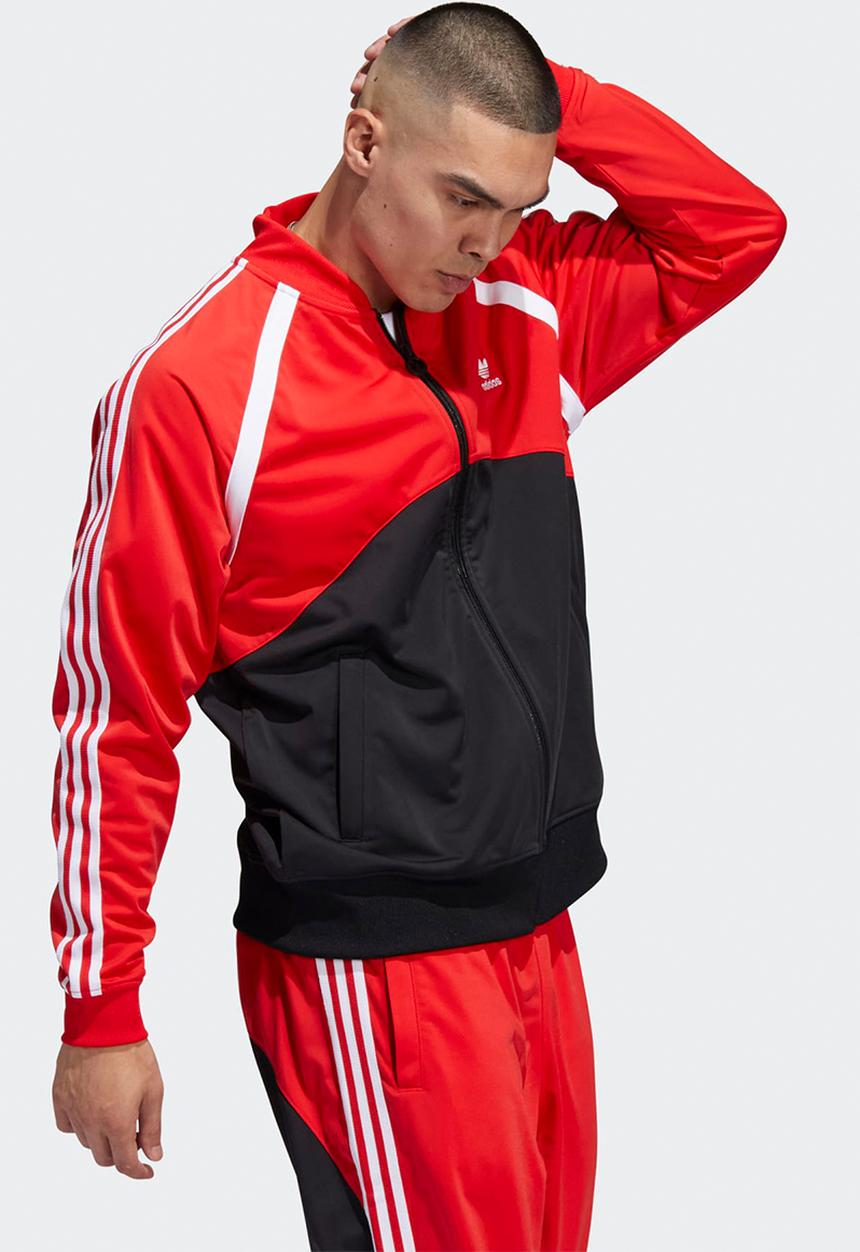 adidas Originals - SST Blocked Track Jacket- Black & vivid Red