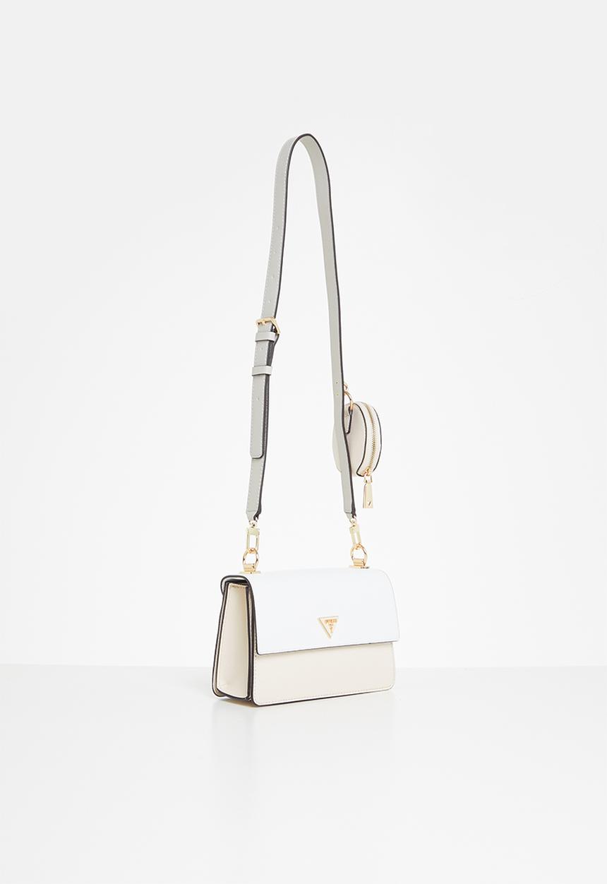 GUESS - Alexie crossbody flap - white & neutral