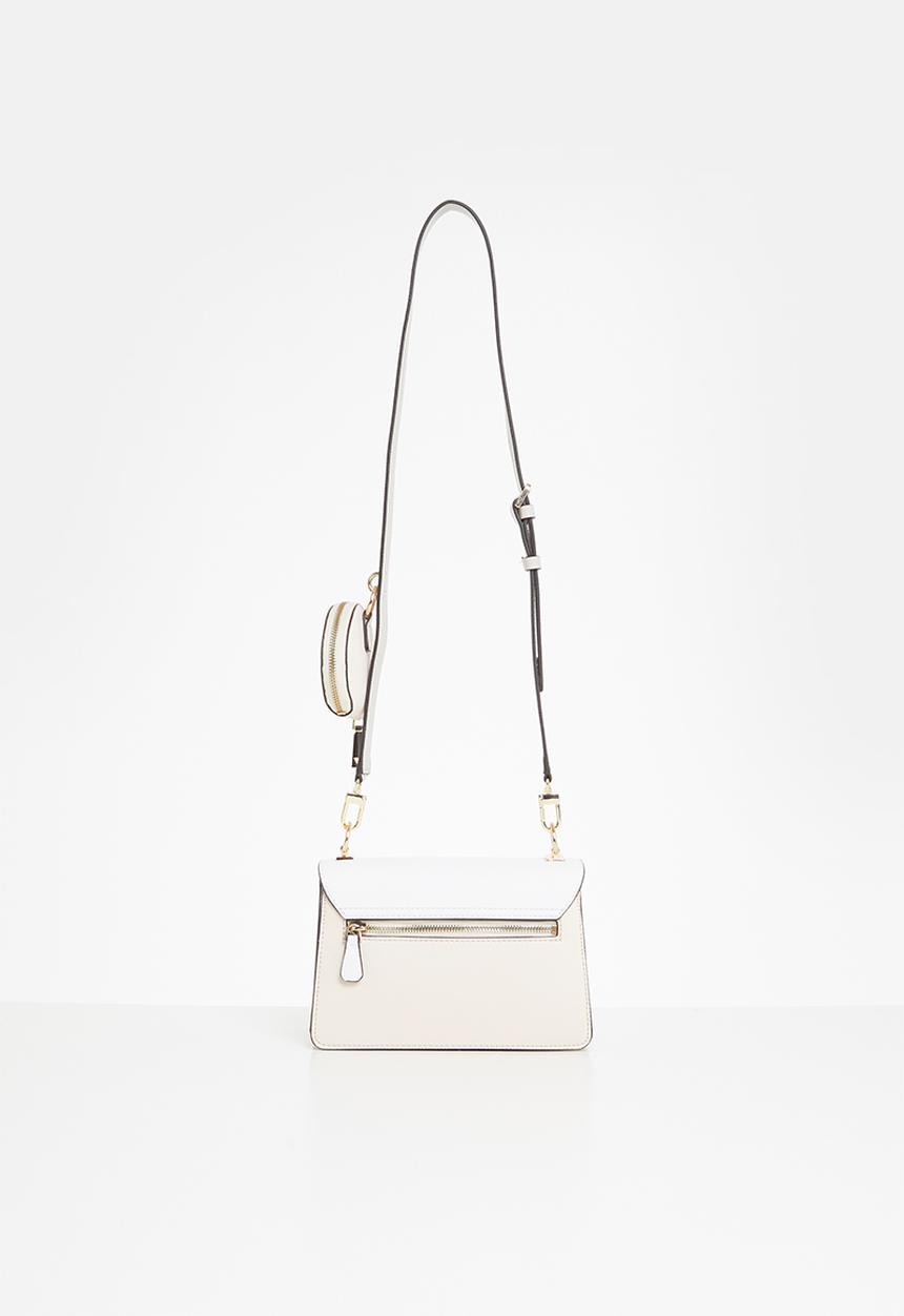 GUESS - Alexie crossbody flap - white & neutral