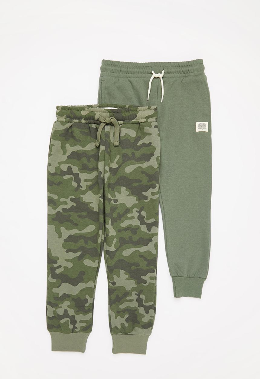 Cotton On - Multipack marlo trackpant two pack - camo & swag green