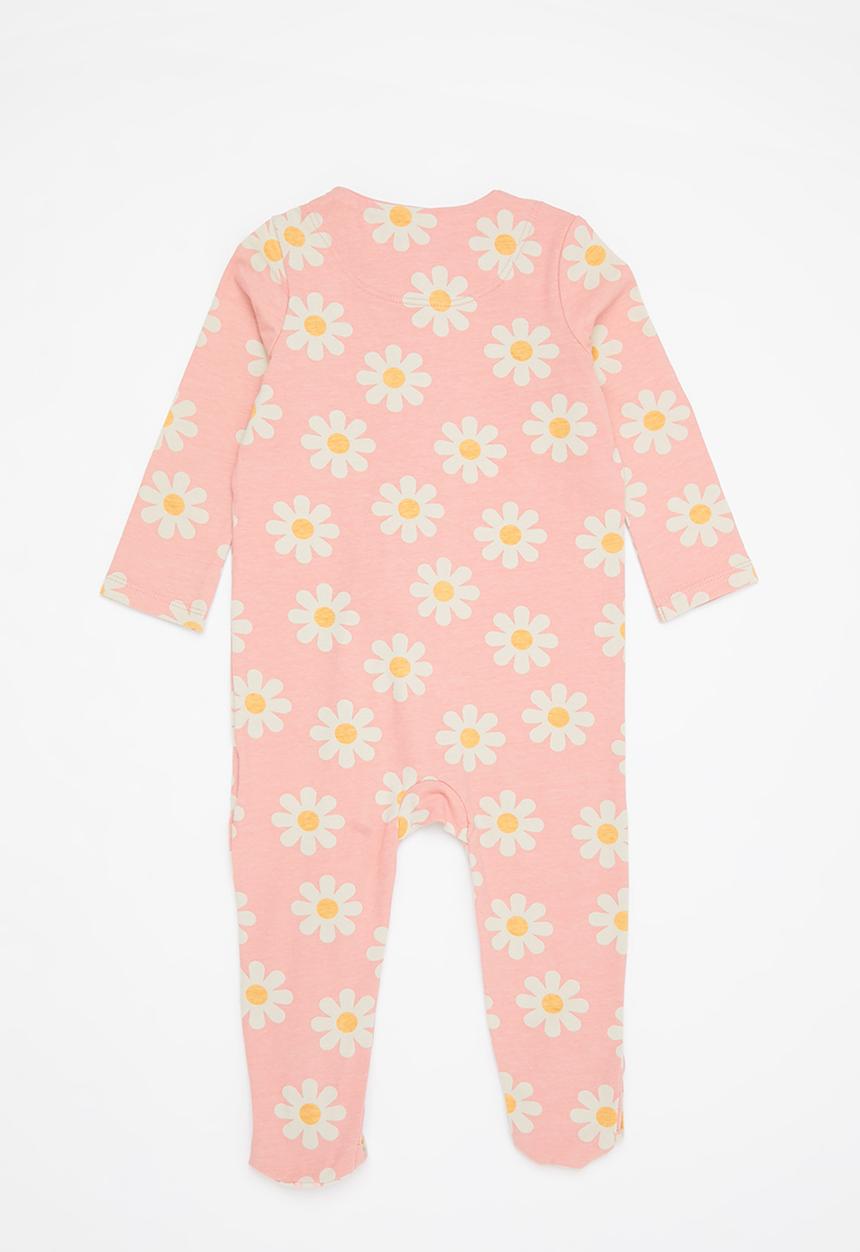 Cotton On - 2 pack long sleeve zip romper - cloud marle norfolk daisy fields/ bruny daisy