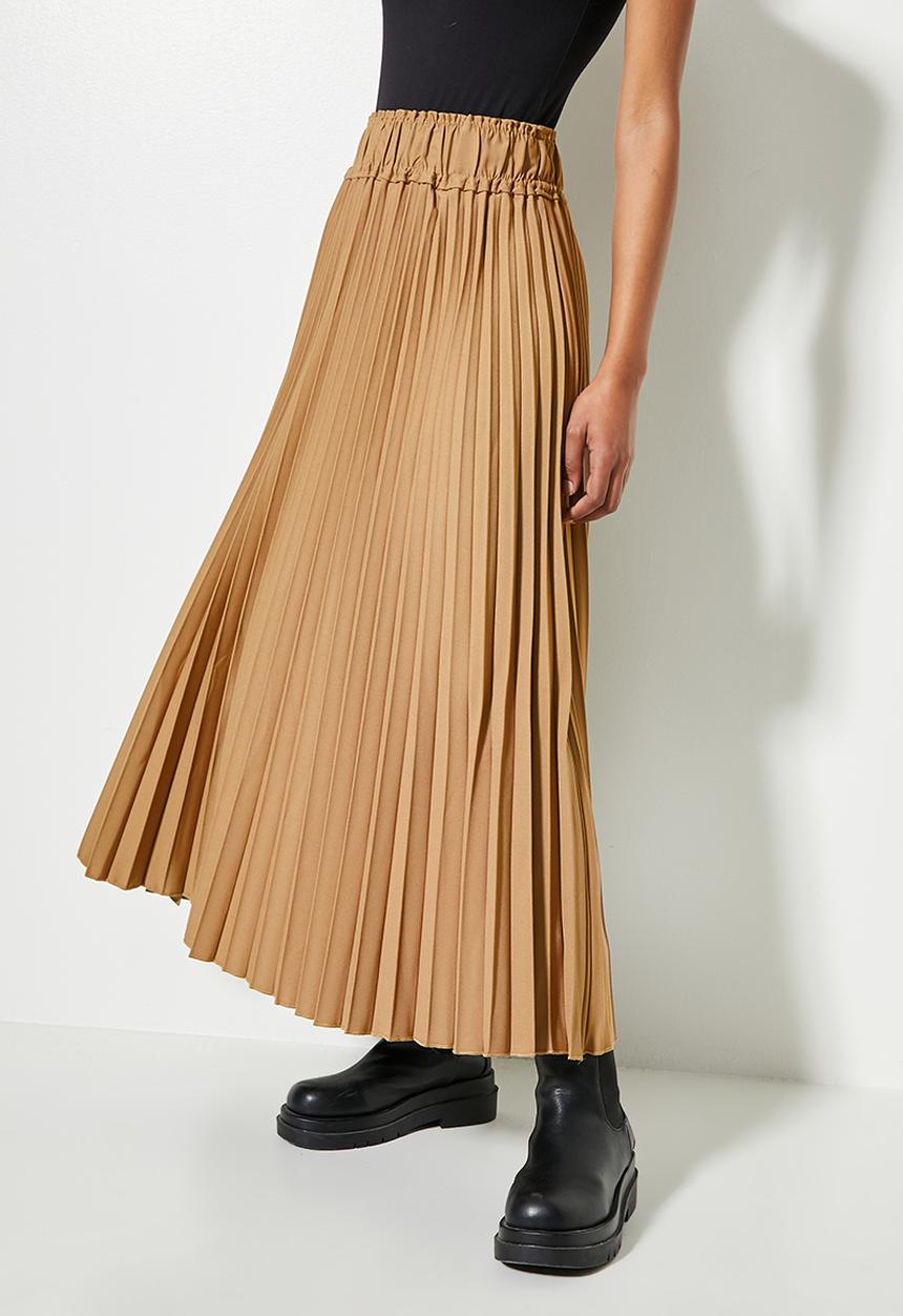 Superbalist - Pleated midi skirt - camel