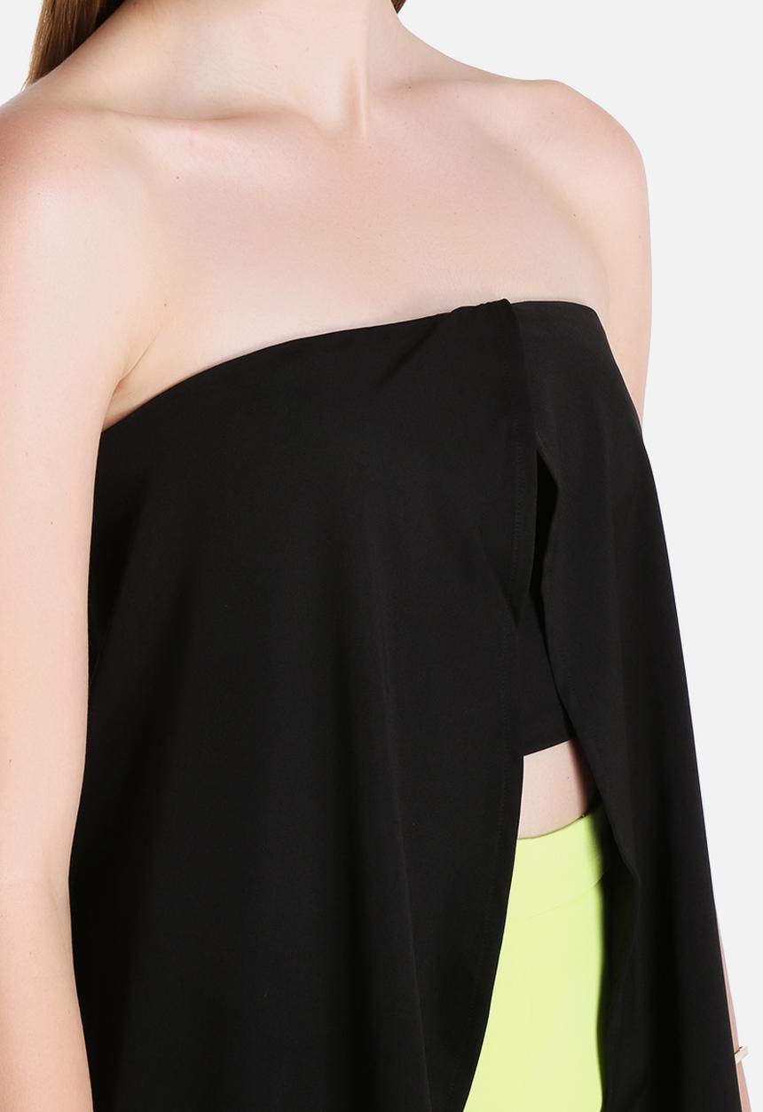 Lavish Alice - Bandeau Maxi Cape Crop Top