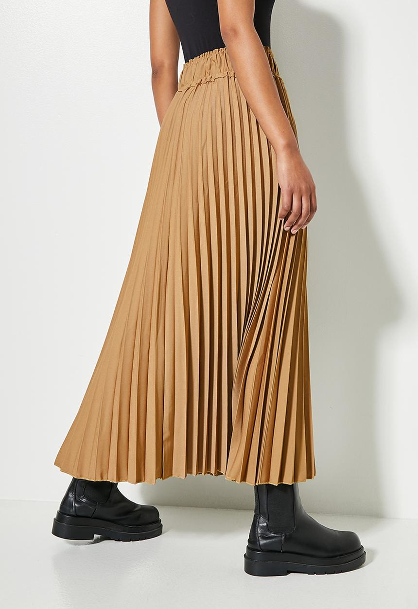 Superbalist - Pleated midi skirt - camel
