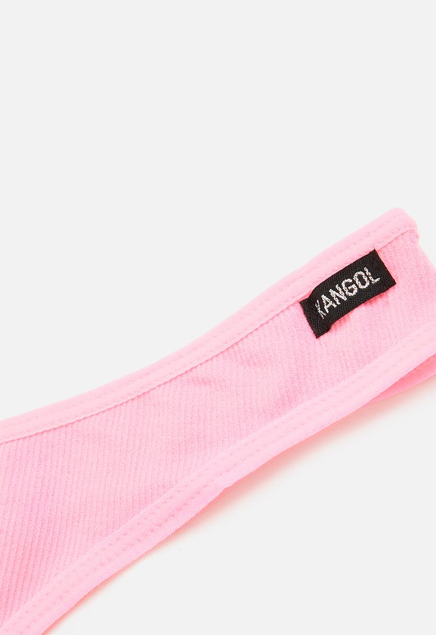 KANGOL - 3pk dipped ribbed thong - black, white & neon pink