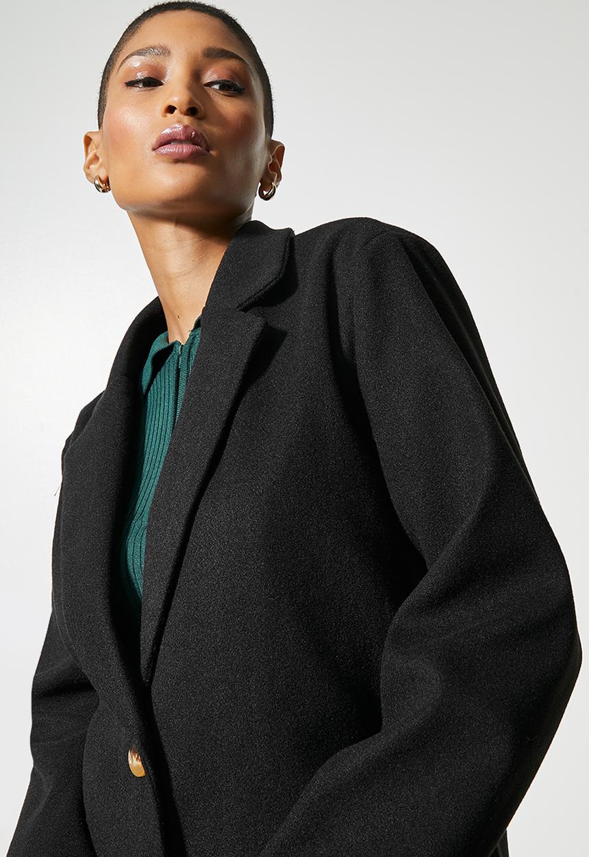 Superbalist - Midi blazer coat - black