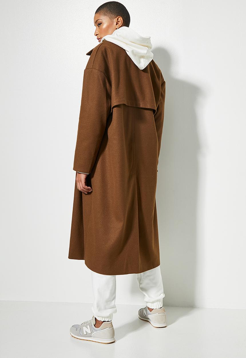 Superbalist - Collared coat - chocolate
