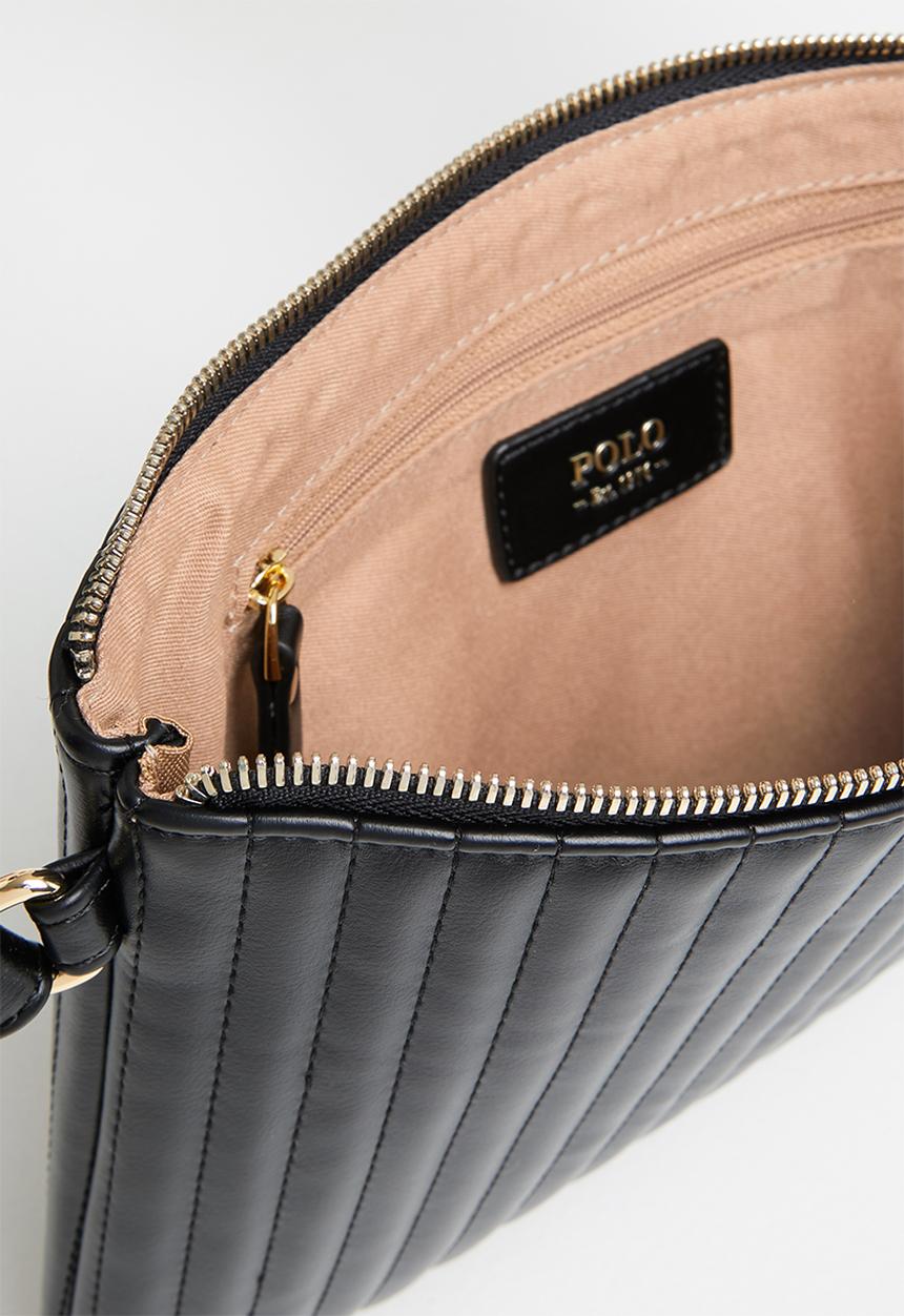 POLO - Quilt wrist clutch bag - black