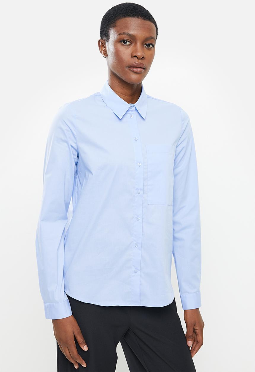 ONLY - Amy pop denim shirt - blue