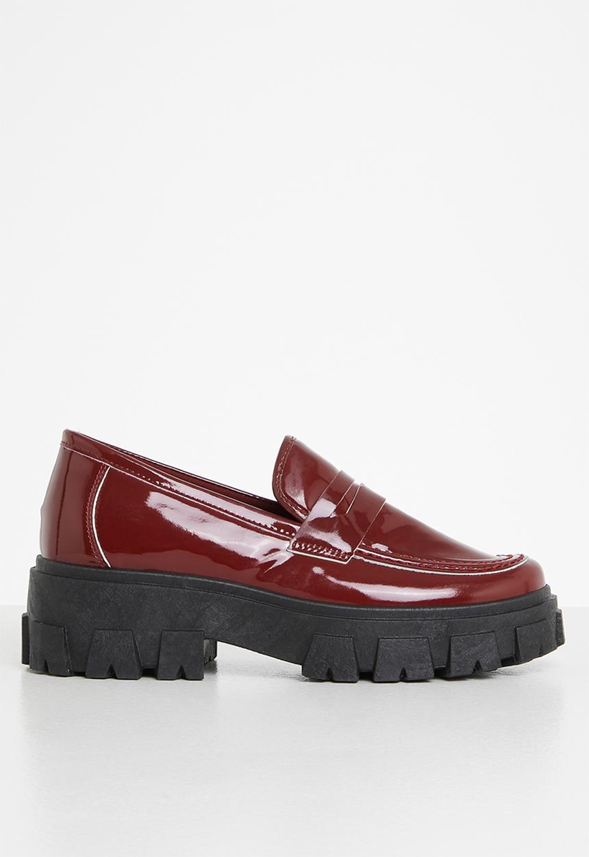 Jada - Chunky patent penny loafer - burgundy