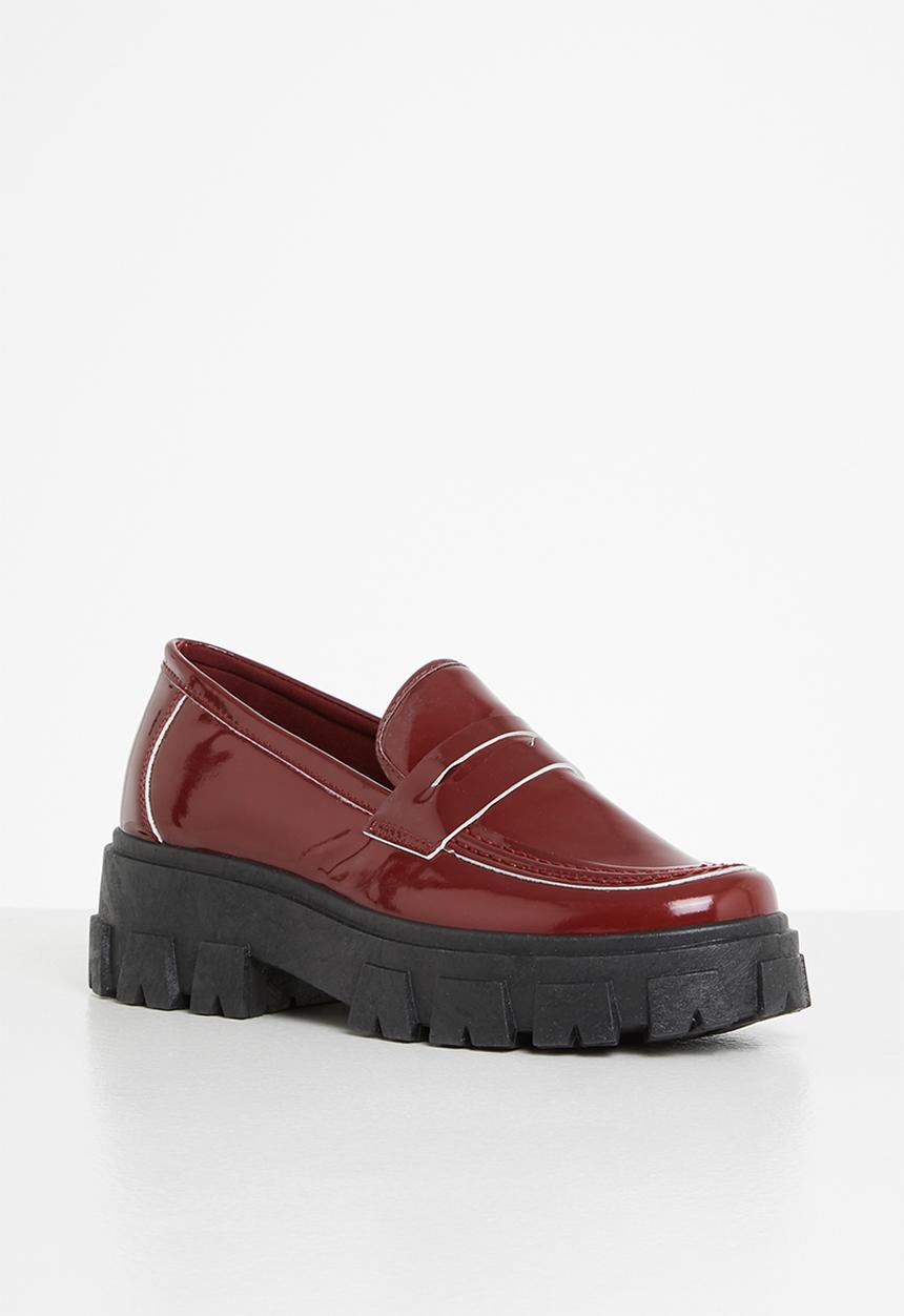 Jada - Chunky patent penny loafer - burgundy