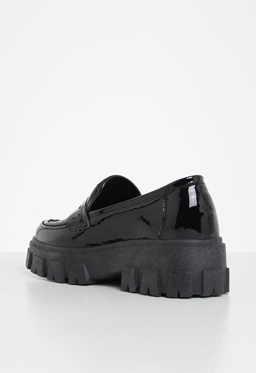 Jada - Chunky patent penny loafer - black