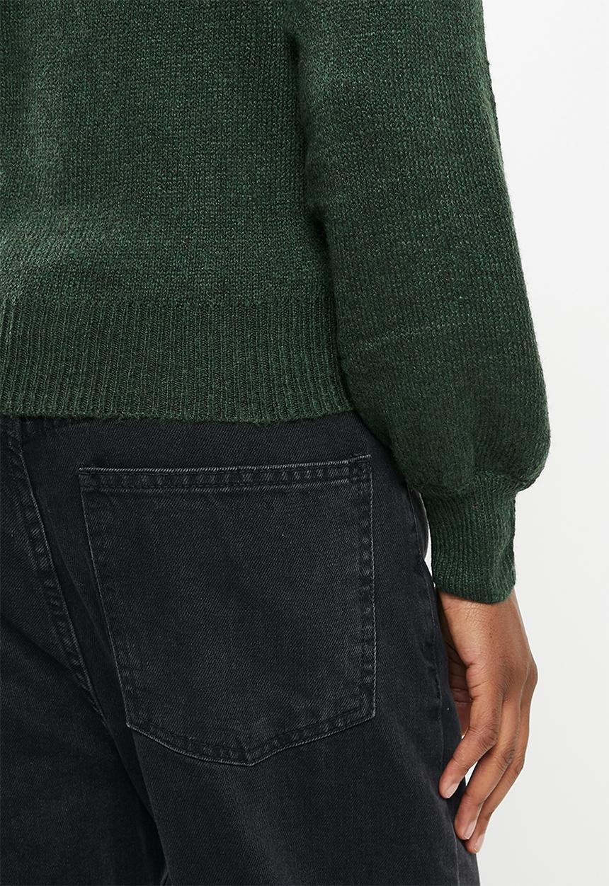 Jacqueline de Yong - Rue long sleeve collar button pullover - green