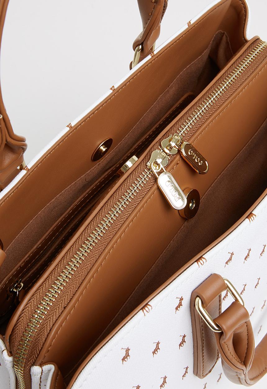 POLO - New iconic multi shopper - white & brown 