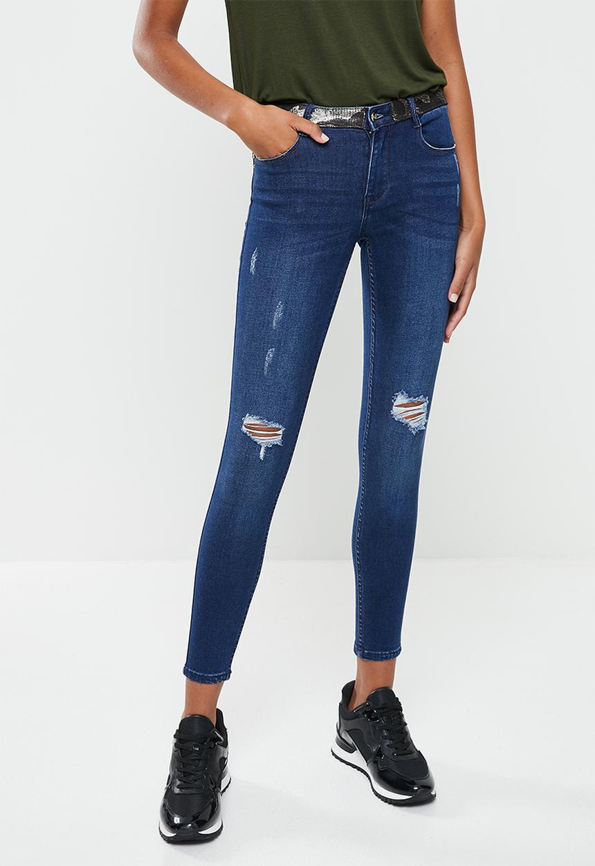 SISSY BOY - Jon jon skinny with contrast waistband - dark vintage