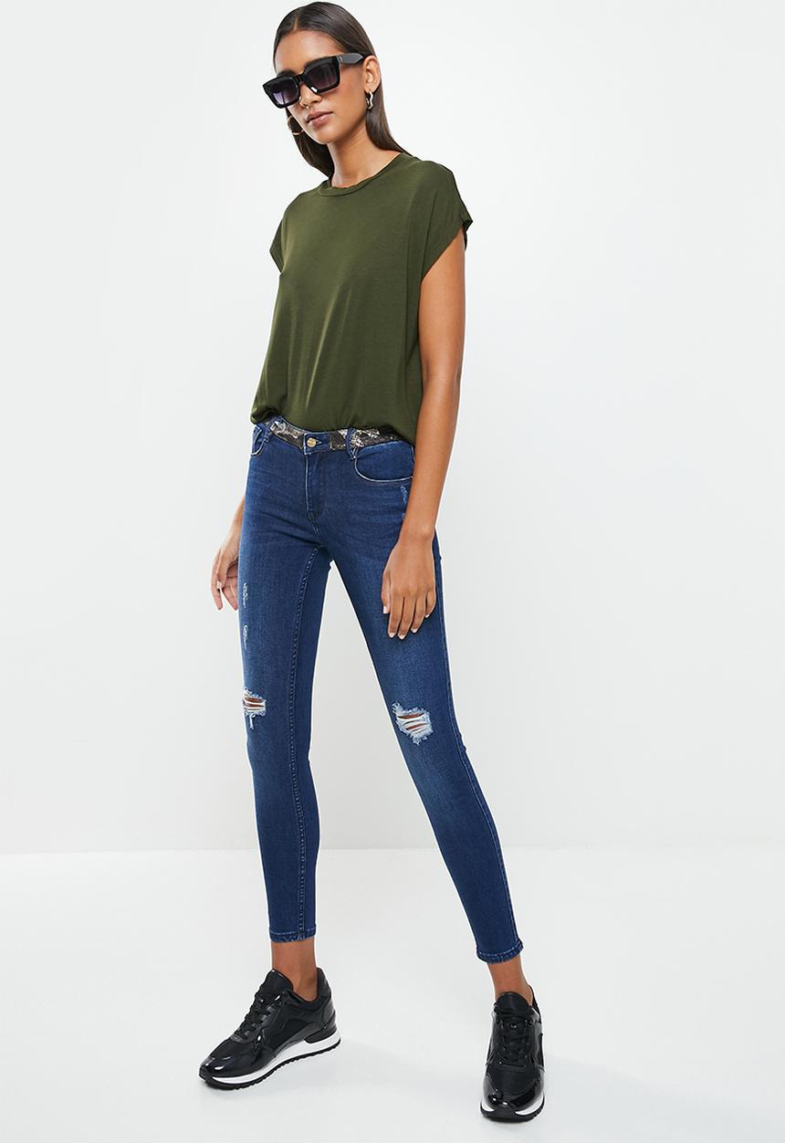 SISSY BOY - Jon jon skinny with contrast waistband - dark vintage