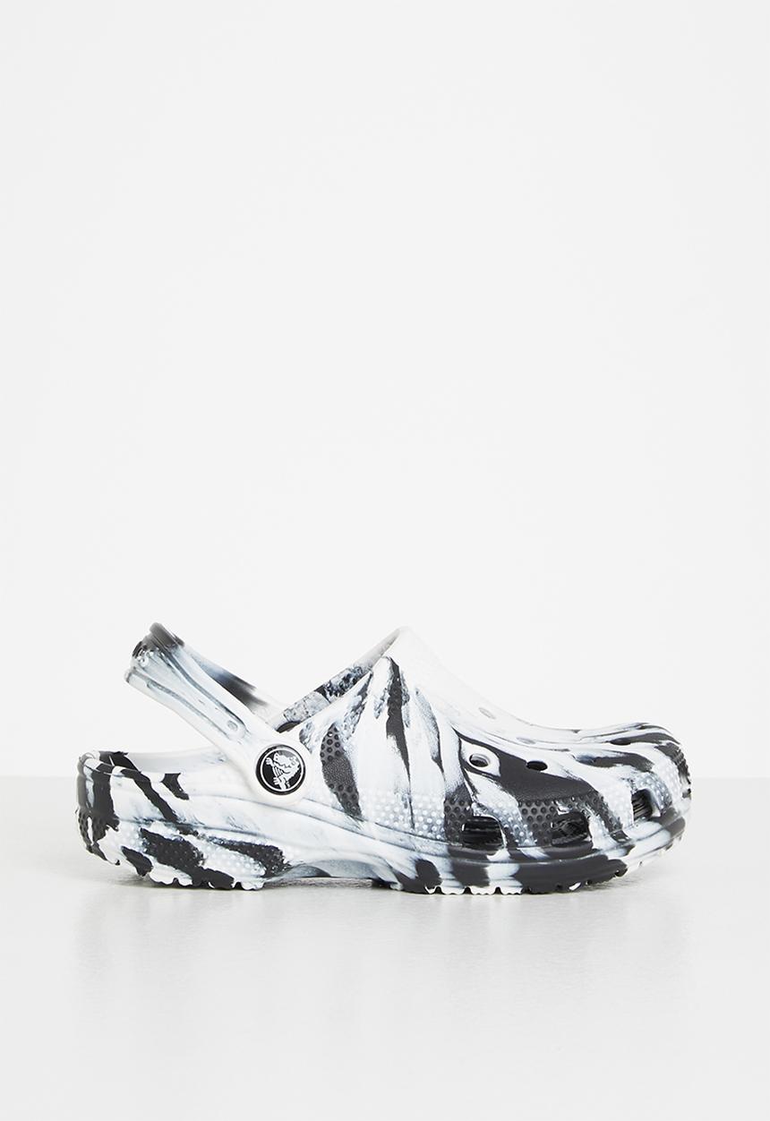 Crocs - Classic marbled clog k - black & white