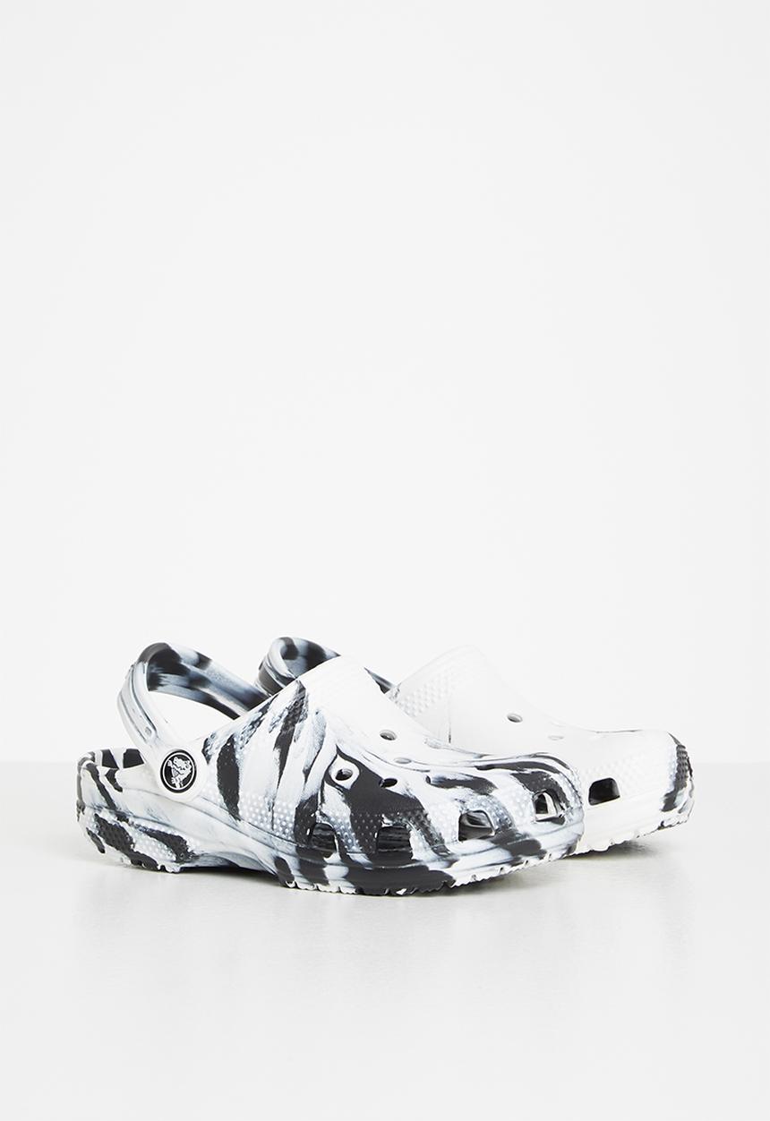 Crocs - Classic marbled clog k - black & white
