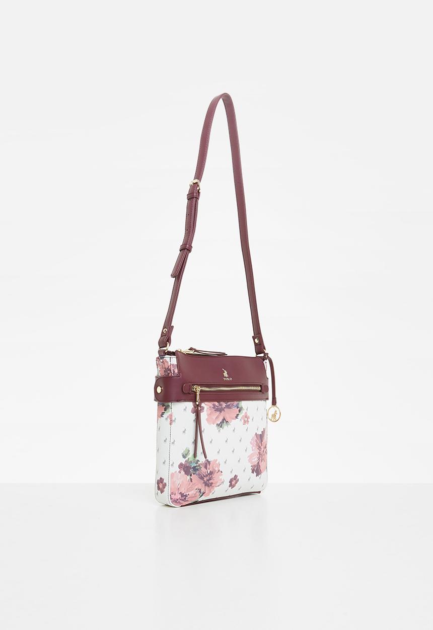 POLO - Floral  crossbody bag - berry