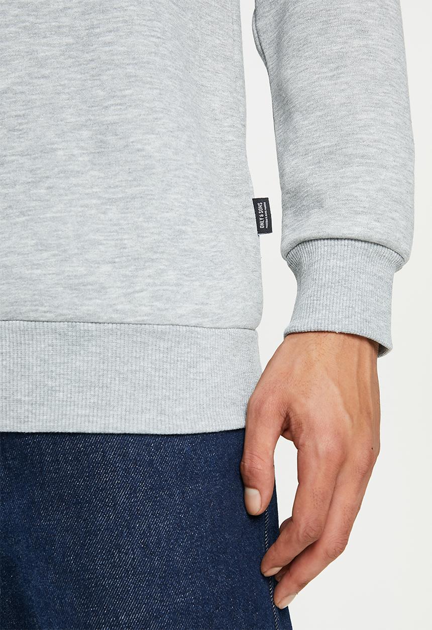 Only & Sons - Onstokyo reg print crew neck - grey