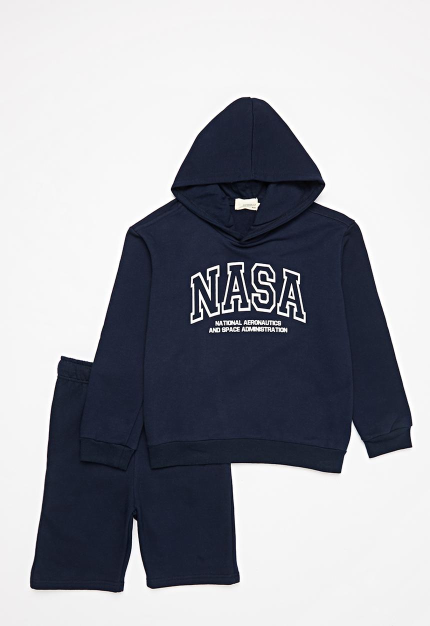 Superbalist Kids - NASA hoodie & short set - navy