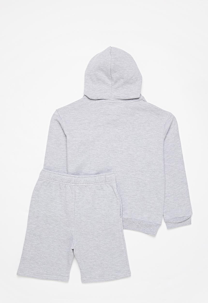 Pop Candy - Graphic hoodie & short set - grey 