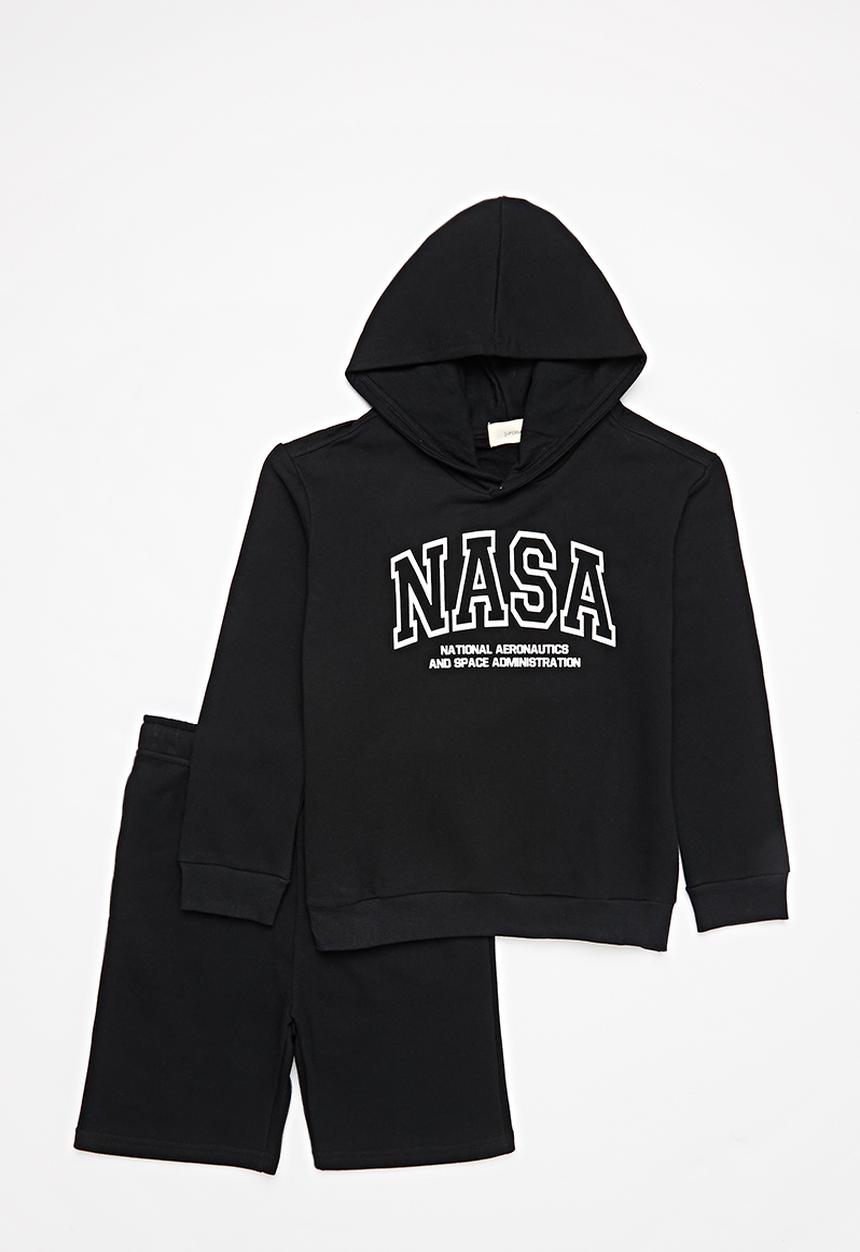 Superbalist Kids - NASA hoodie & short set - black