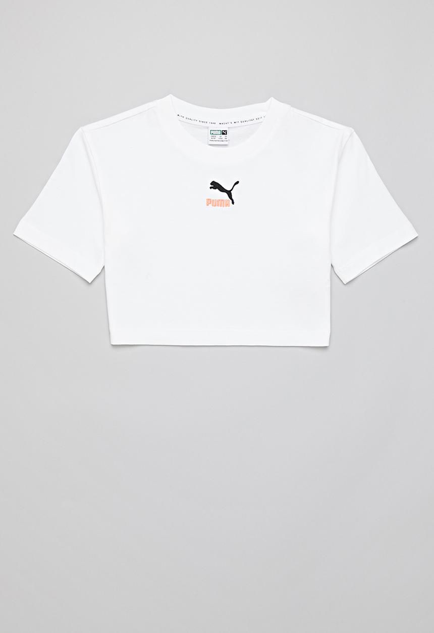 PUMA - Girl cropped tee  - white
