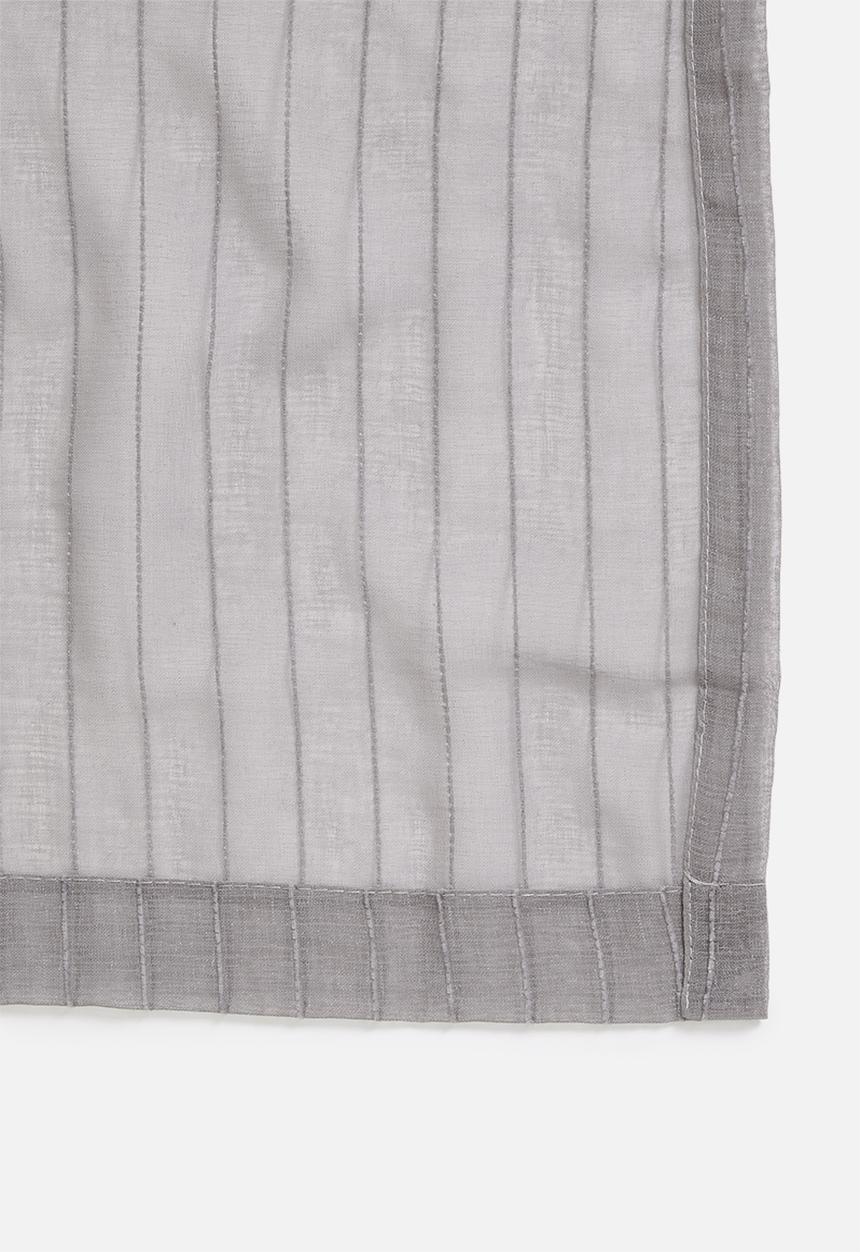 Sixth Floor - Taped striped frosted voile café curtain - grey