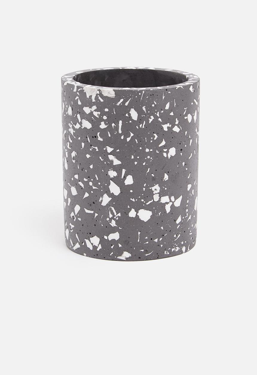 Typo - Pen holder-terrazzo black and white