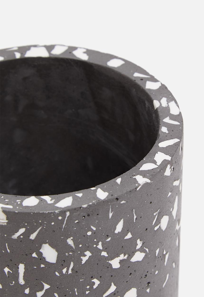Typo - Pen holder-terrazzo black and white