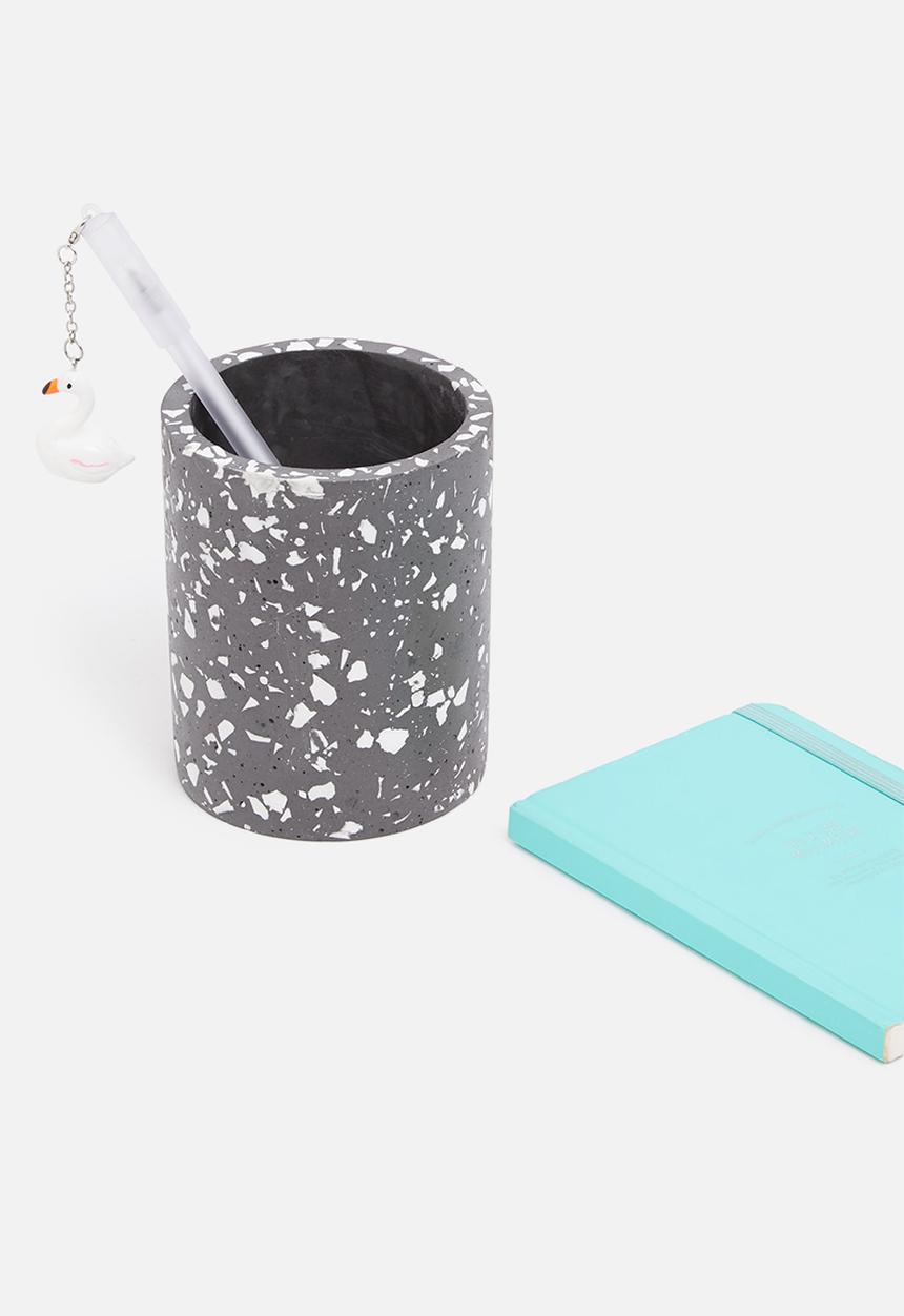 Typo - Pen holder-terrazzo black and white