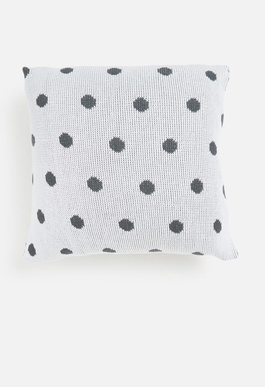 Sixth Floor - Lotty knit cushion cover - white & charcoal
