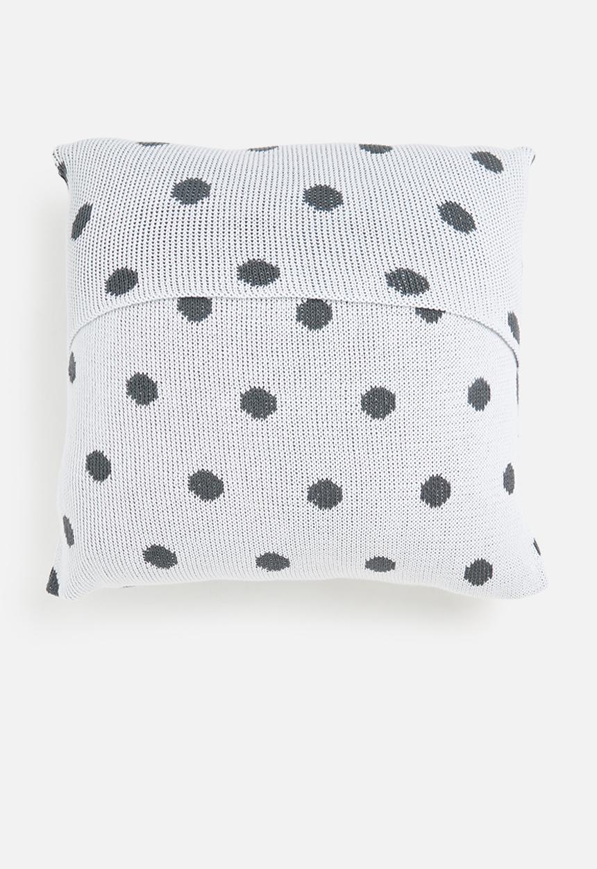 Sixth Floor - Lotty knit cushion cover - white & charcoal