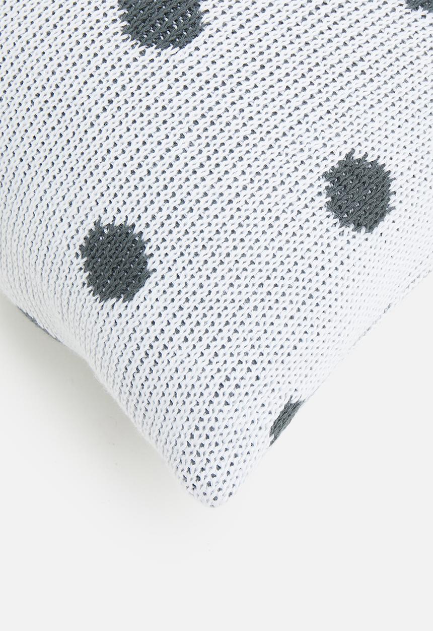Sixth Floor - Lotty knit cushion cover - white & charcoal