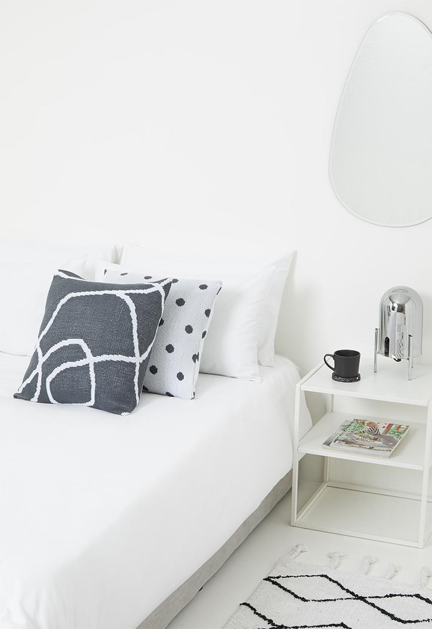 Sixth Floor - Lotty knit cushion cover - white & charcoal