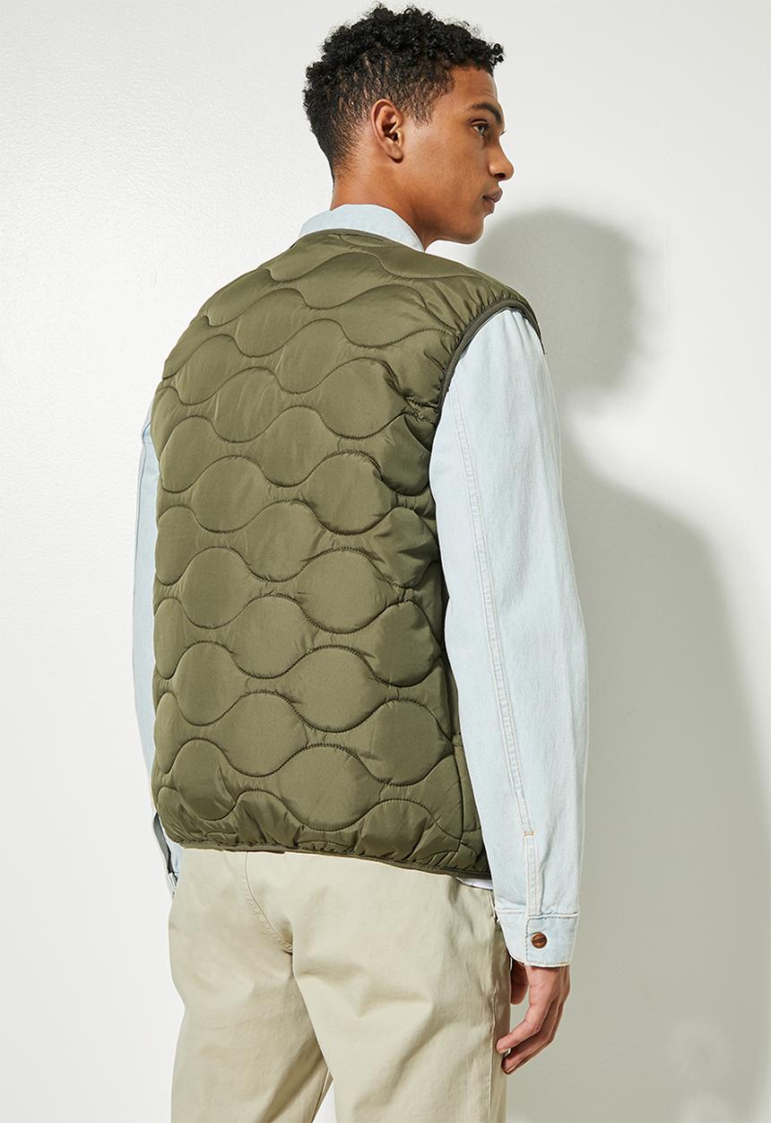 Superbalist - Rowley quilted utility vest - khaki green