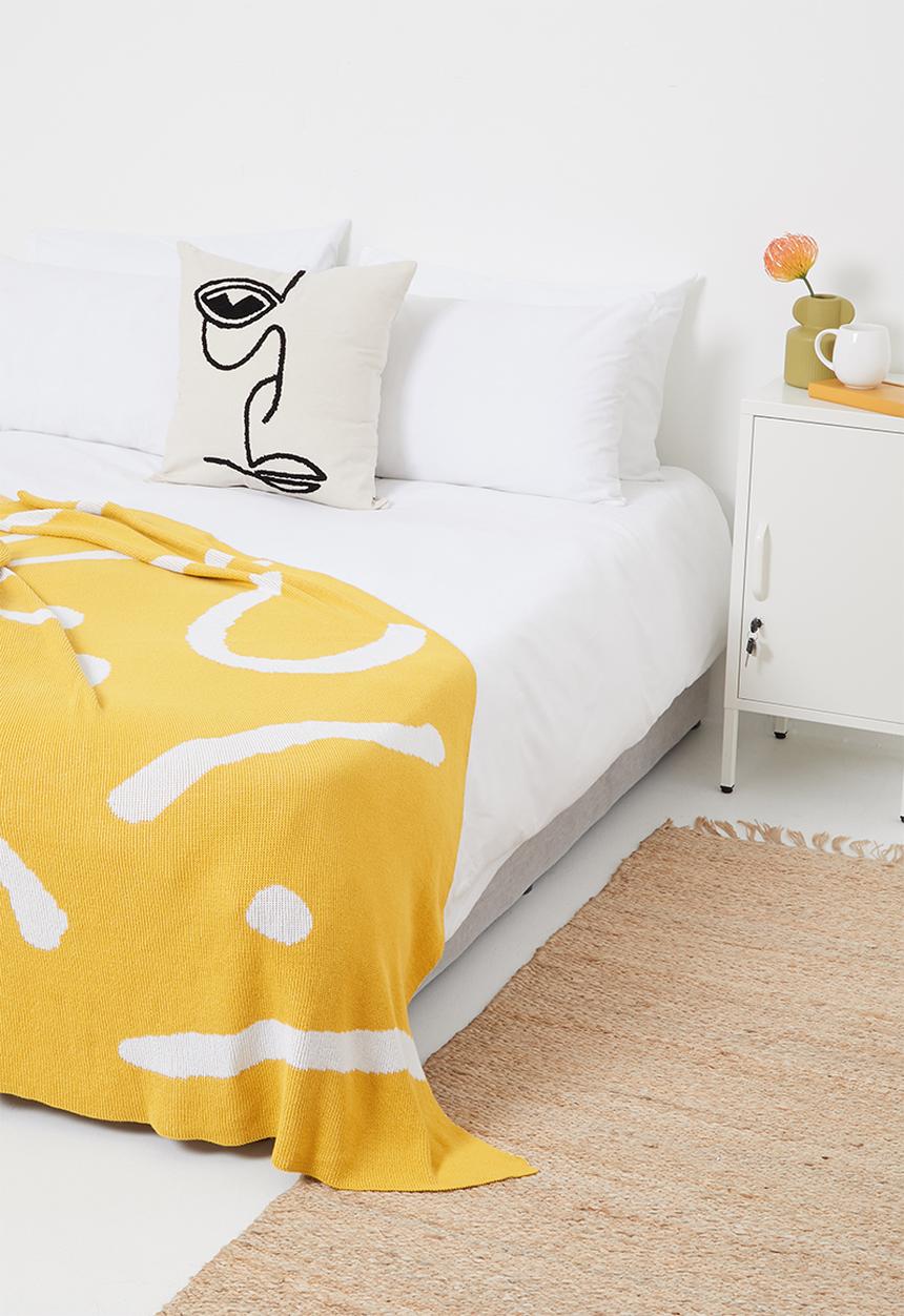 Sixth Floor - Penny cotton throw - spicy mustard