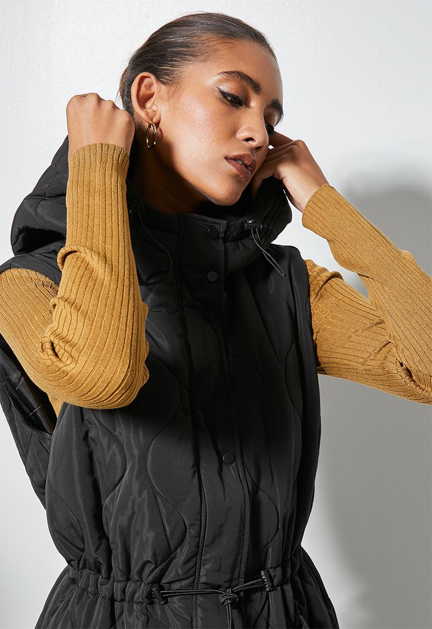 Superbalist - Midi puffer gilet - black