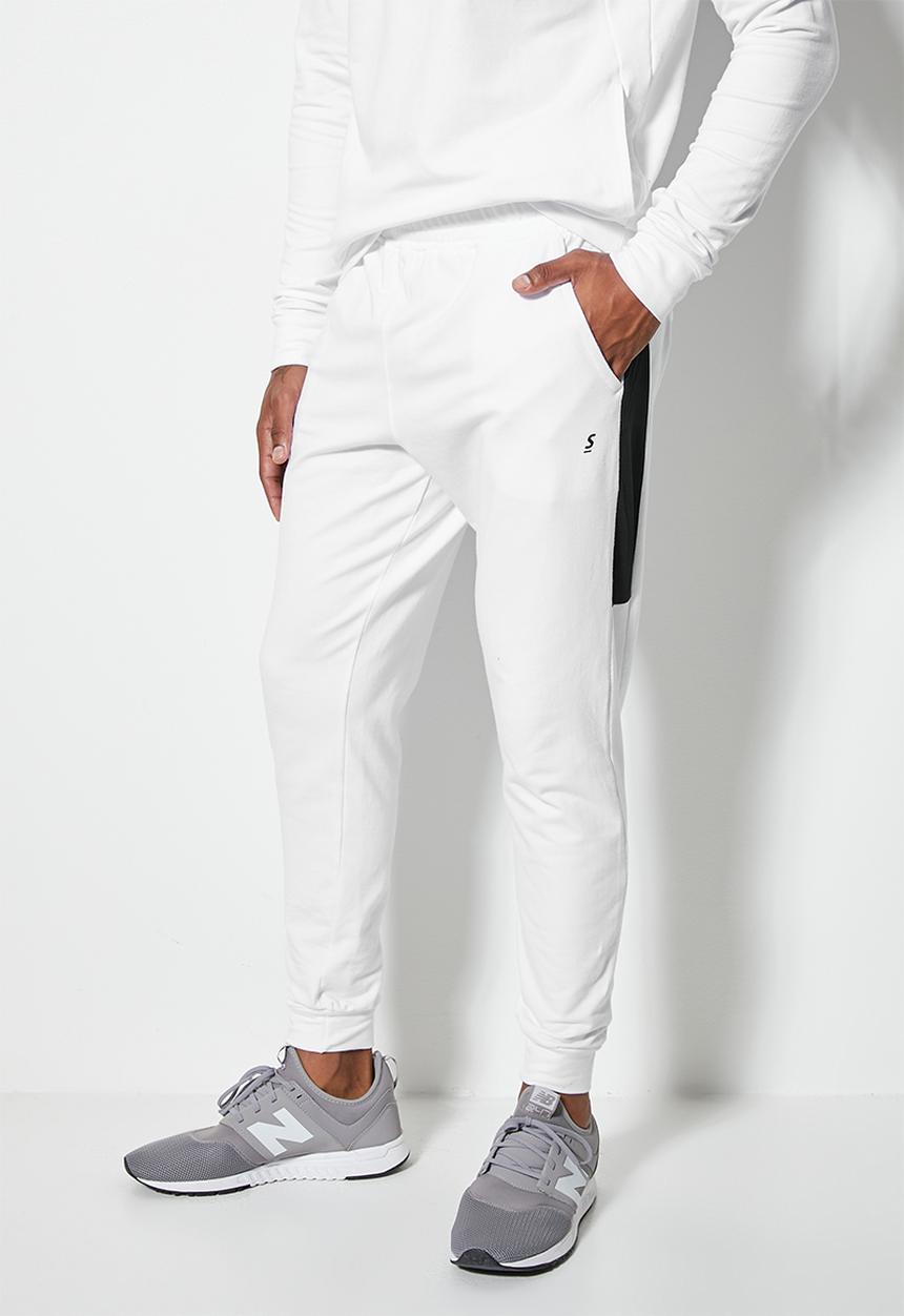 Superbalist - Slim fit cuffed sports sweatpant - white