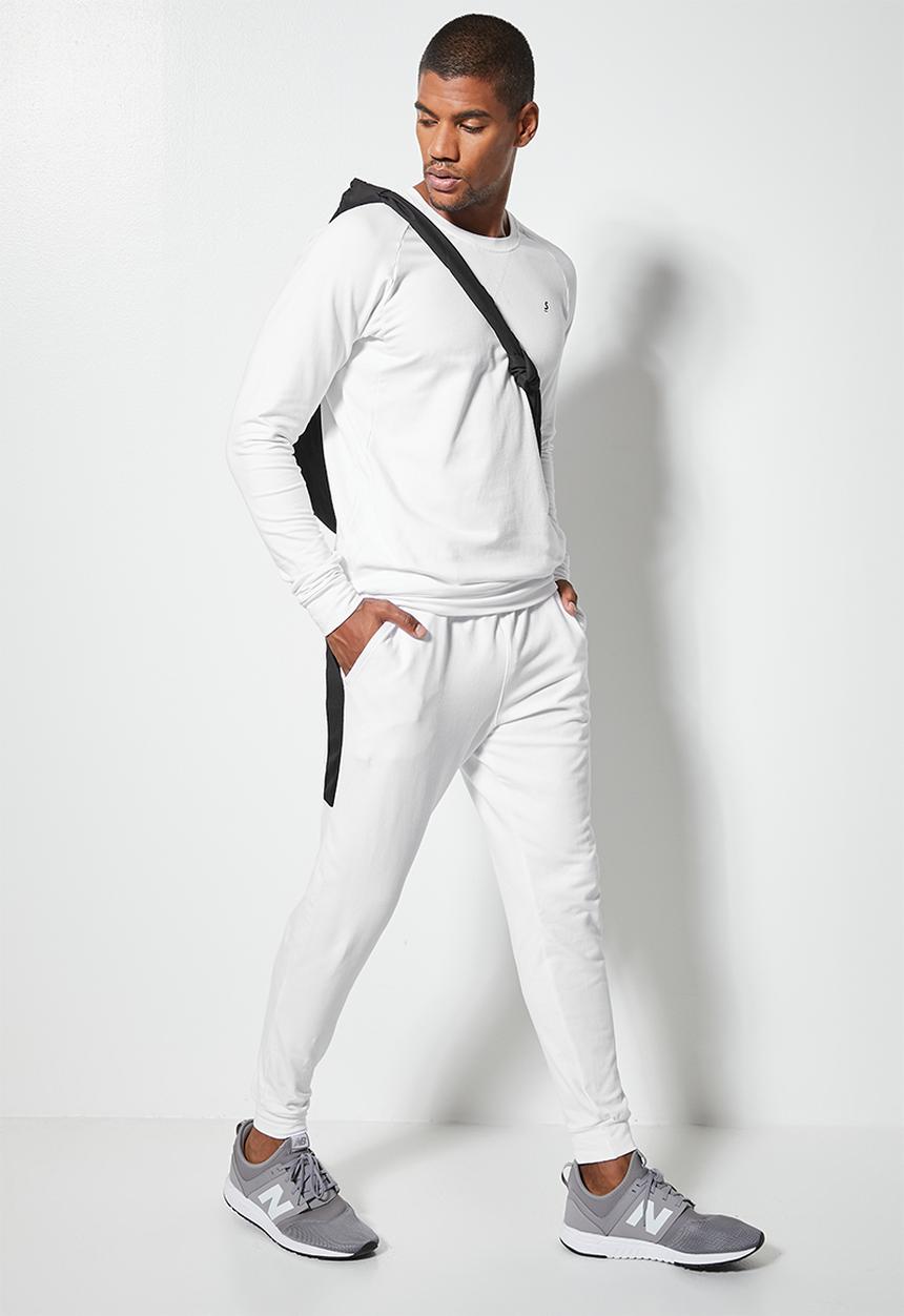 Superbalist - Slim fit cuffed sports sweatpant - white