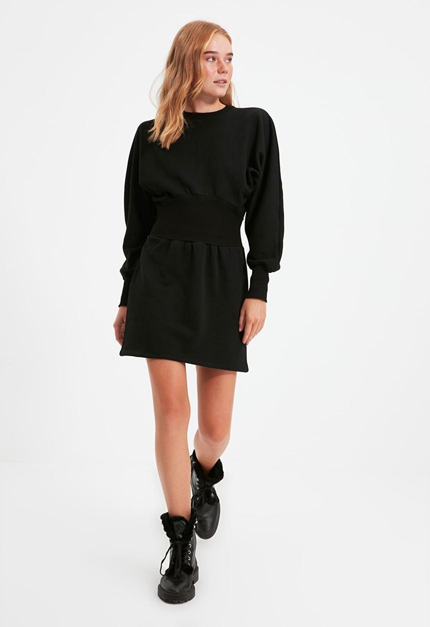 Trendyol - Waist detailed knitted dress - black